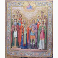 Икона Все Святые Земли Русской, на золоте, 19 век