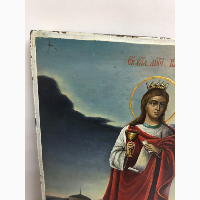 Фото 2. Старинная икона Святая великомученица Варвара Вторая половина 19 века