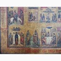 Продается Храмовая икона Воскресение Христово со Страстями и Праздниками. Саратов XIX в
