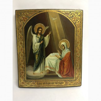 Старинная икона «Благовещение Пресвятой Богородицы» Вторая половина 19 века