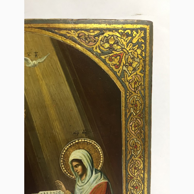 Фото 3. Старинная икона «Благовещение Пресвятой Богородицы» Вторая половина 19 века