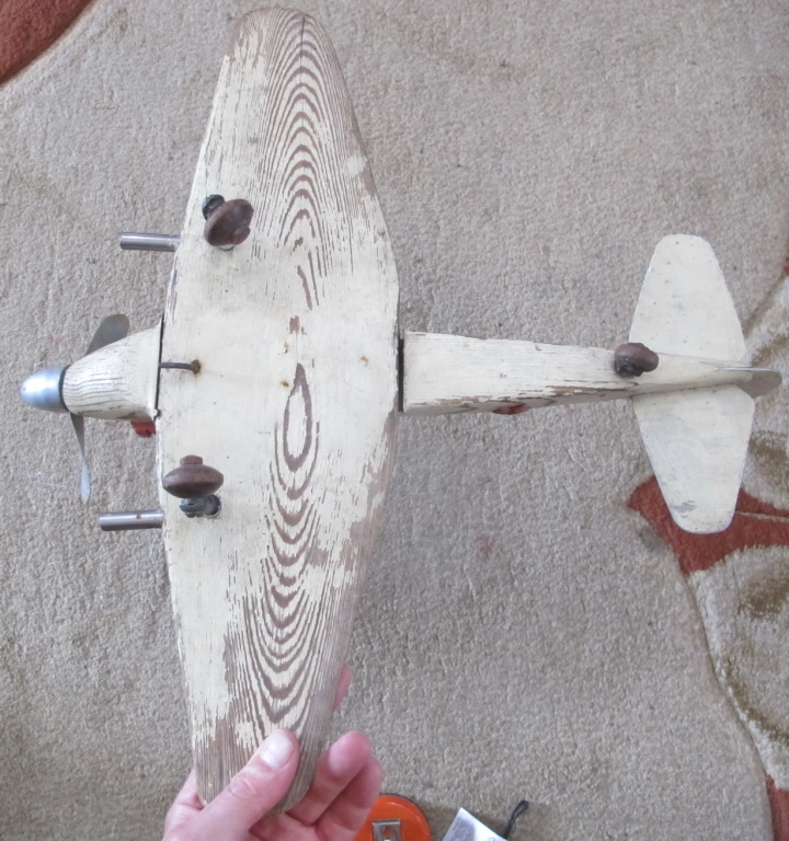 Фото 2. Детская игрушка самолет, дерево, ручная работа, 1950е годы
