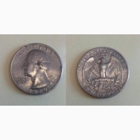 Продам монету Liberty quarter dollar 1987 год перевертыш