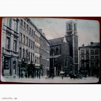 Редкая открытка.Льеж. Церковь Сен - Поль 1900 год