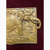 Старинная бронзовая подставка для настольного блокнота Слоны