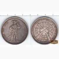 Монета стрелковый фестиваль в берне 1857 год-серебро