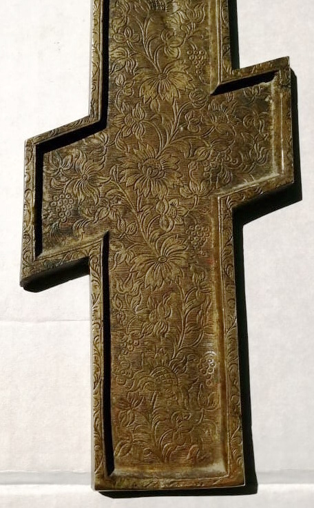 Фото 5. Крест-распятие напрестольный большой, 6 цветов эмали, 19 век