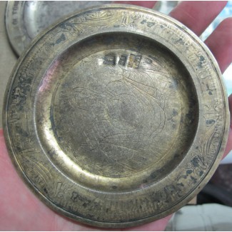 Серебряный церковный дискос, серебро 84 проба, золочение, годовик, 1841 год