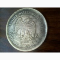 Монета торговый доллар 1876 года США