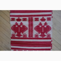 Старинный рушник с имперской символикой. Лен, ручная вышивка. Россия, конец XIX века