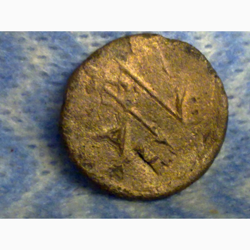 Фото 7. Древний Херсонес, реплика античной монеты, дева с луком и грифон