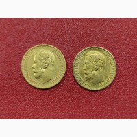 Золотые монеты 5 рублей, 2 шт, 1898 год