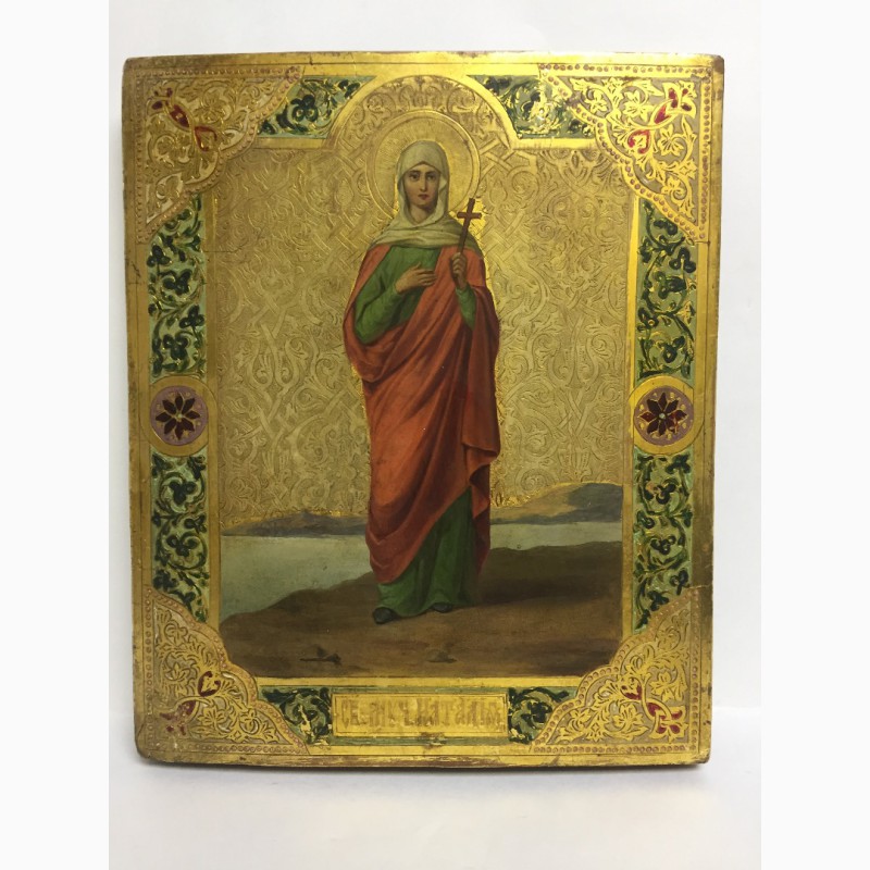 Старинная икона Св.Мученицы Натальи в киоте Рубеж 19-20 века