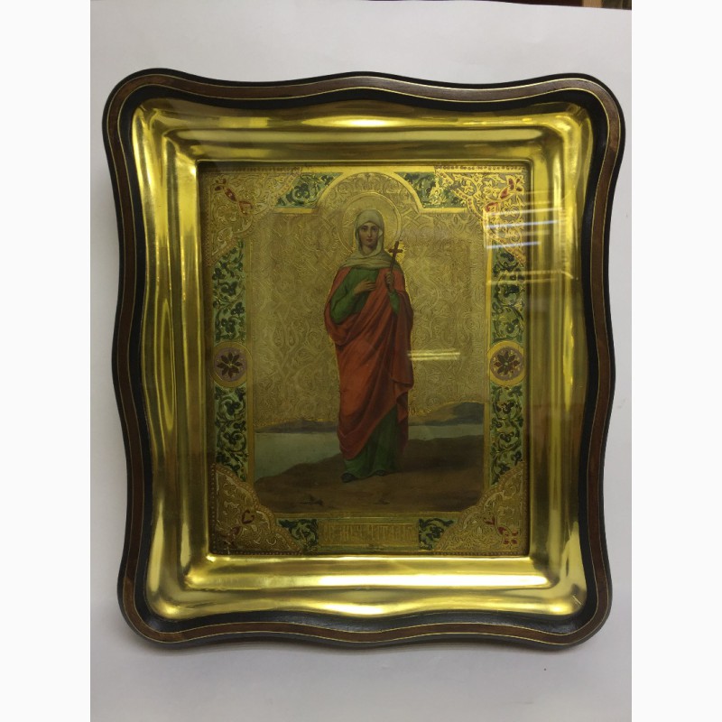 Фото 9. Старинная икона Св.Мученицы Натальи в киоте Рубеж 19-20 века