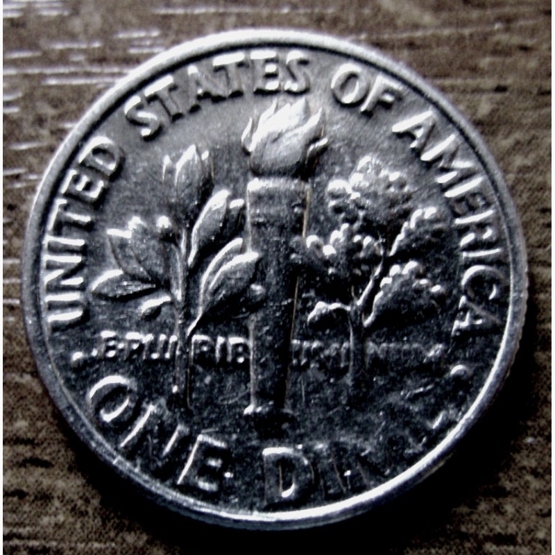 Фото 2. Редкая монета 10 центов 1987 год. США