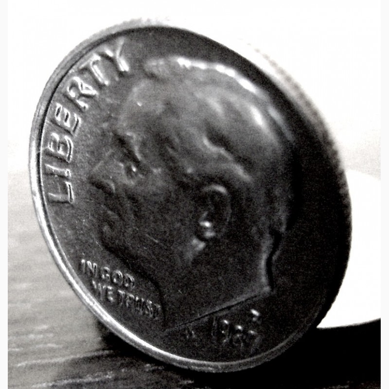 Фото 3. Редкая монета 10 центов 1987 год. США