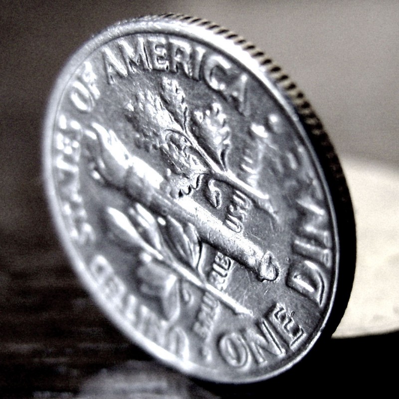 Фото 4. Редкая монета 10 центов 1987 год. США