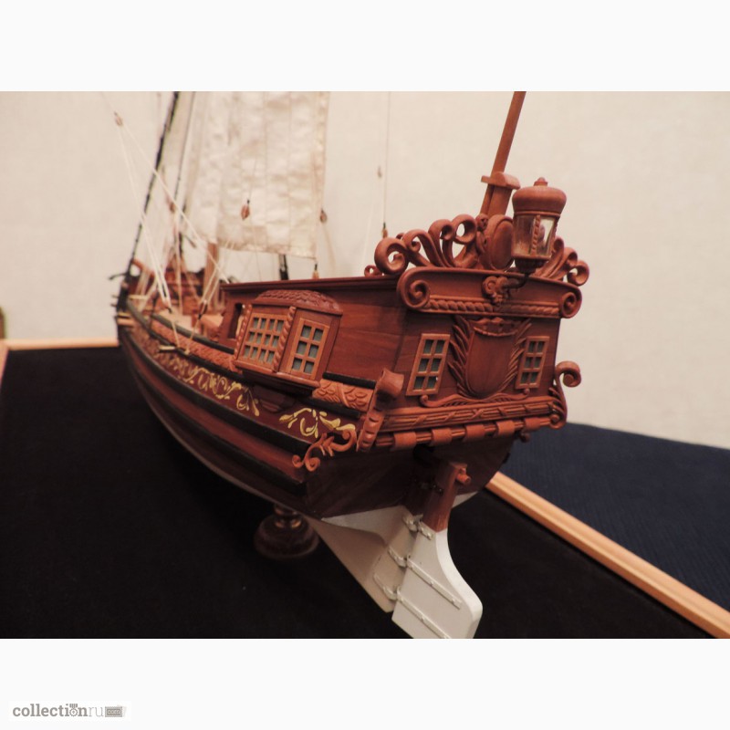 Фото 2. Модель корабля полностью ручной работы. Реконструкция голландской яхты 17 века