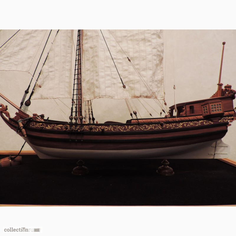 Фото 4. Модель корабля полностью ручной работы. Реконструкция голландской яхты 17 века