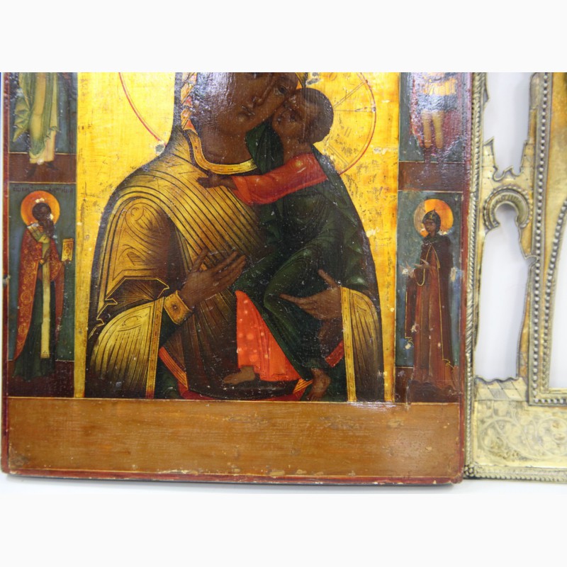 Фото 9. Продается Икона Толгская Пресвятая Богородица с предстоящими. Ярославль 1867 год