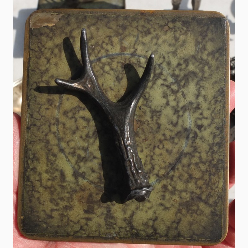 Фото 5. Шкатулки охотничья тематика, бронза, дерево, начало 20го века
