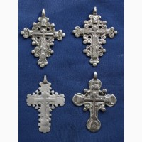 Конволют из 4-х наперсных серебряных крестов-тельников XV века
