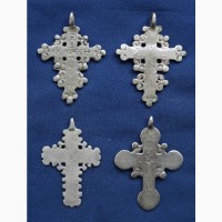 Конволют из 4-х наперсных серебряных крестов-тельников XV века