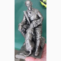 Силуминовая статуэтка Некрасов на охоте, СССР