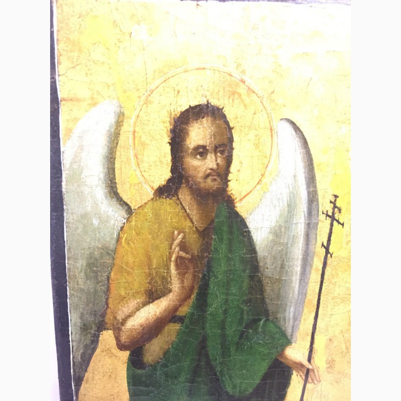 Фото 4. Икона Св.Иоанн Предтеча и Св.Муч.Васса Афон 19 век. (Подписная)