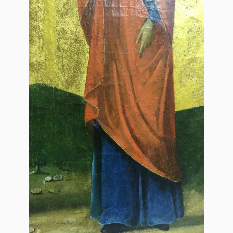 Фото 7. Икона Св.Иоанн Предтеча и Св.Муч.Васса Афон 19 век. (Подписная)