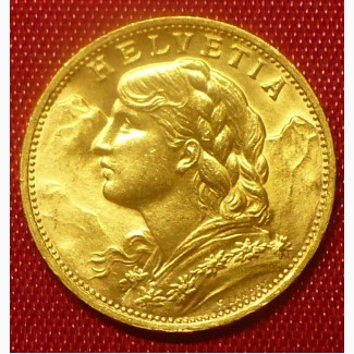 Швейцария, золотые 20 франков 1927 г