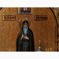 Продается Икона Св. преподобный Антоний Римлянин, Новгородский конец XIX века
