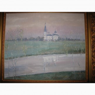 Картина Церквушка, холст, масло, неизвестный художник