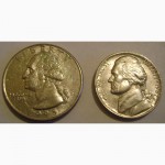 Продам монеты перевертыш: quarter dollar, liberty 1995 и unitet states of amerika 1987