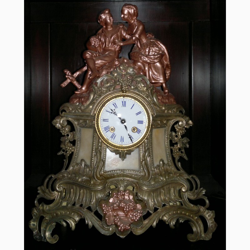 Фото 6. Бронзовые каминные часы, Франция, 19 век