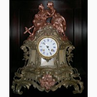 Бронзовые каминные часы, Франция, 19 век