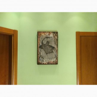 Продам панно Ворон Валерия Миронова, 59х36см, акрил/дерево, частная коллекция, Москва