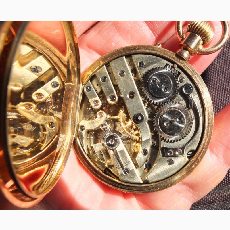 Фото 8. Золотые карманные часы Мозер, золото 56 проба, царская Россия