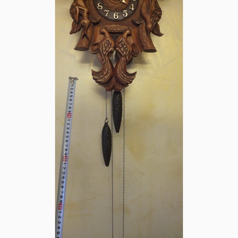 Фото 4. Часы деревянные охотничьи, с кукушкой, ручная резьба по дереву