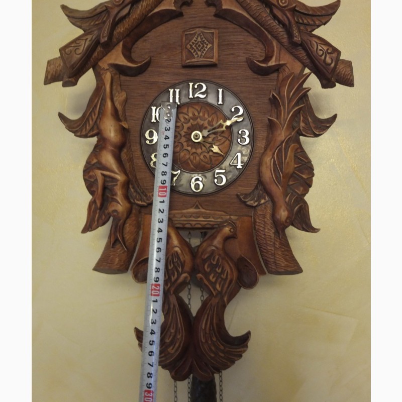 Фото 9. Часы деревянные охотничьи, с кукушкой, ручная резьба по дереву