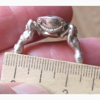 Серебряный перстень Атланты, серебро 925 проба, пейзажный агат