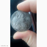 Продам монету серебро 1рубль1727-года Екатерина портрет вправо вес28:44