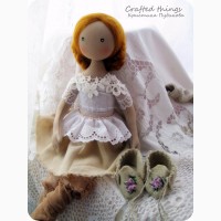 Текстильная интерьерная коллекционная кукла в стиле прованс. Магда