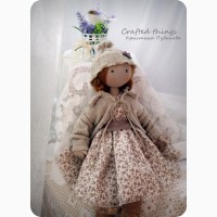 Текстильная интерьерная коллекционная кукла в стиле прованс. Магда