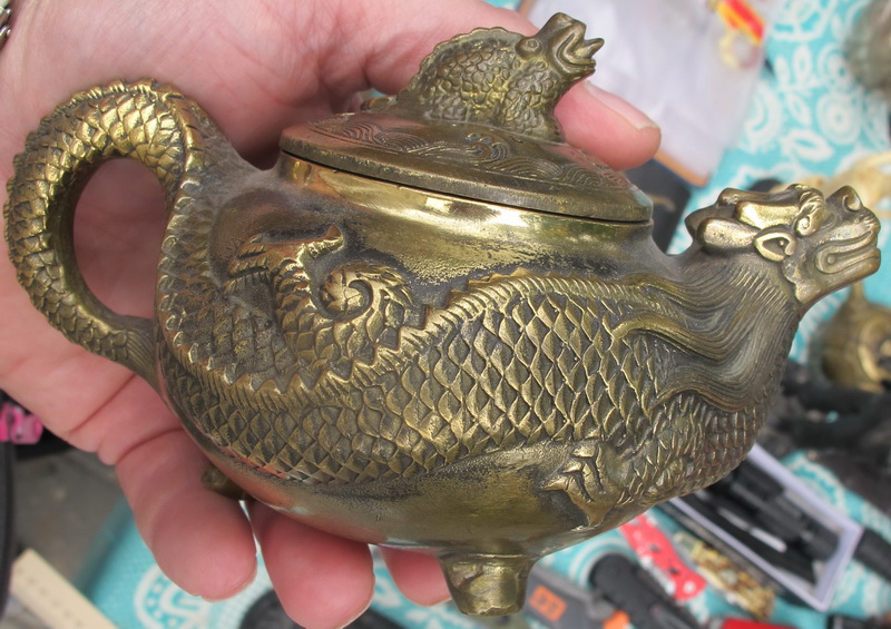 Китайский бронзовый заварной чайник Дракон