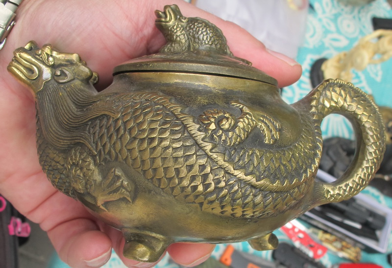 Фото 2. Китайский бронзовый заварной чайник Дракон