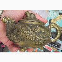 Китайский бронзовый заварной чайник Дракон