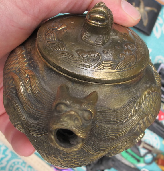 Фото 4. Китайский бронзовый заварной чайник Дракон