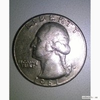 Монета 1981 liberty quarter dollar