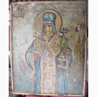 Икона Иоасаф Белгородский, письмо на жести, царская Россия